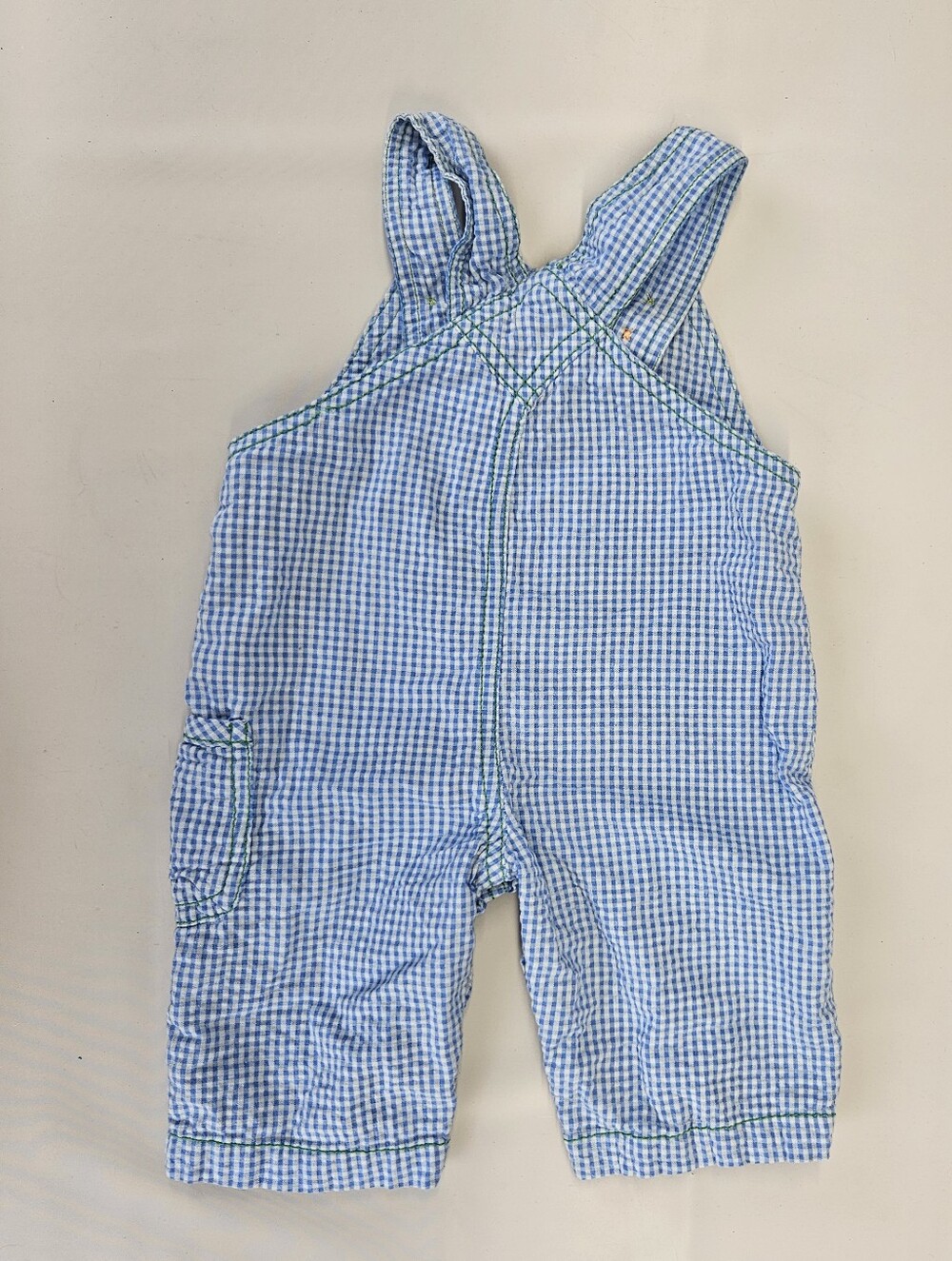 Vtg 1990s Disney Overalls Tigger Baby Just Bouncin' By Gingham Blue White Cotton - Picture 2 of 4